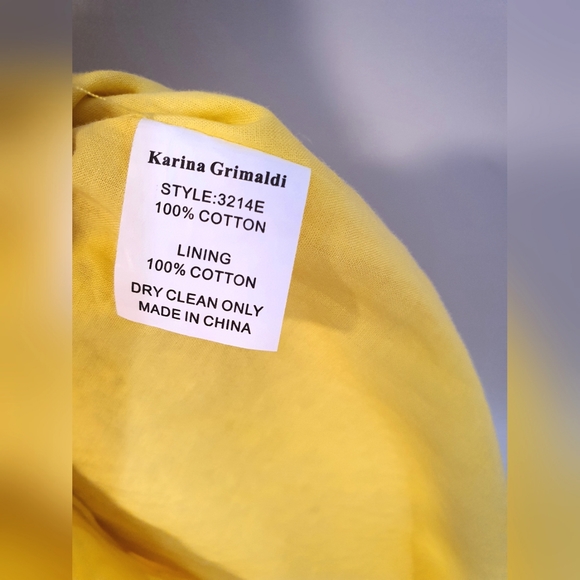 Karina Grimaldi Yellow Dress Size Large - Picture 7 of 9